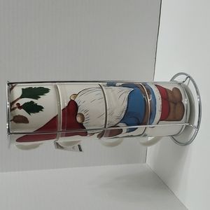 New set of holiday mugs with holder